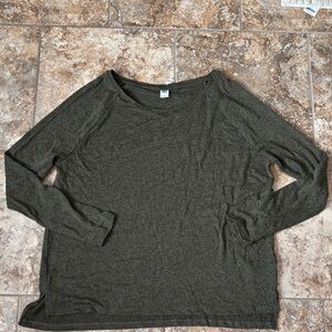 Women's Olive Green and Black Long Sleeve Top
